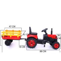  Römorklu Pedallı Kırmızı Traktör (Büyük Boy 2'li Set)