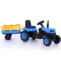 Römorklu Pedallı Mavi Traktör (Büyük Boy 2'li Set)